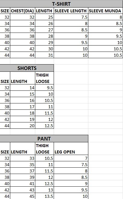 Size Chart