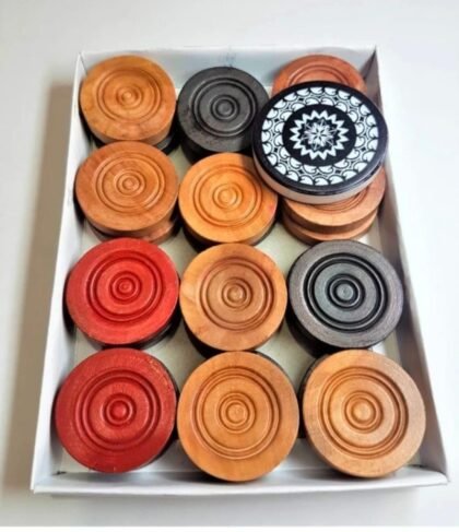 wooden carrom coins
